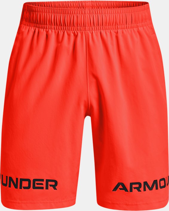 Men's UA Woven Graphic Wordmark Shorts, Orange, pdpMainDesktop image number 5